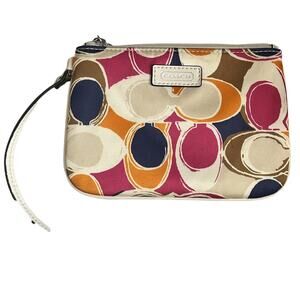 COACH Parker Op Art Print, Bordeaux Small Wristlet Wristlet